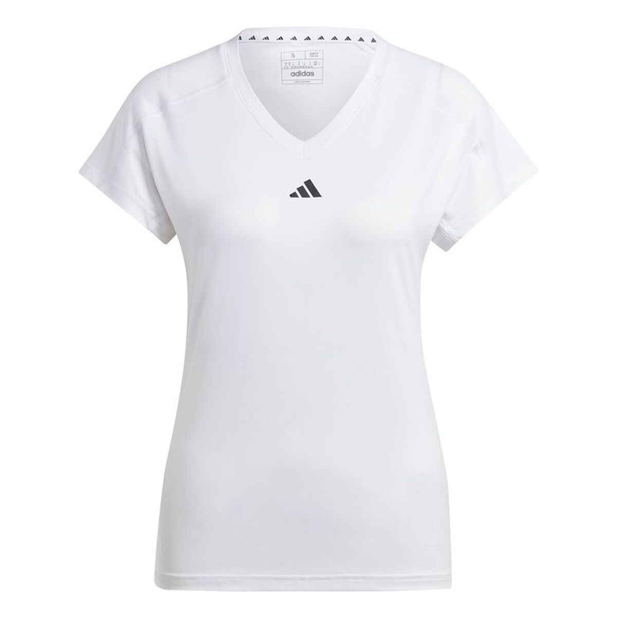 Dames-T-Shirt met Korte Mouwen Adidas Essentials Minimal Wit Fitness