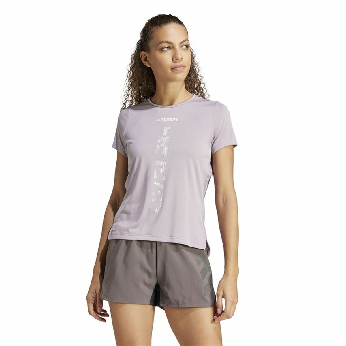 Menâs Short Sleeve T-Shirt Adidas Terrex Agravic Lilac
