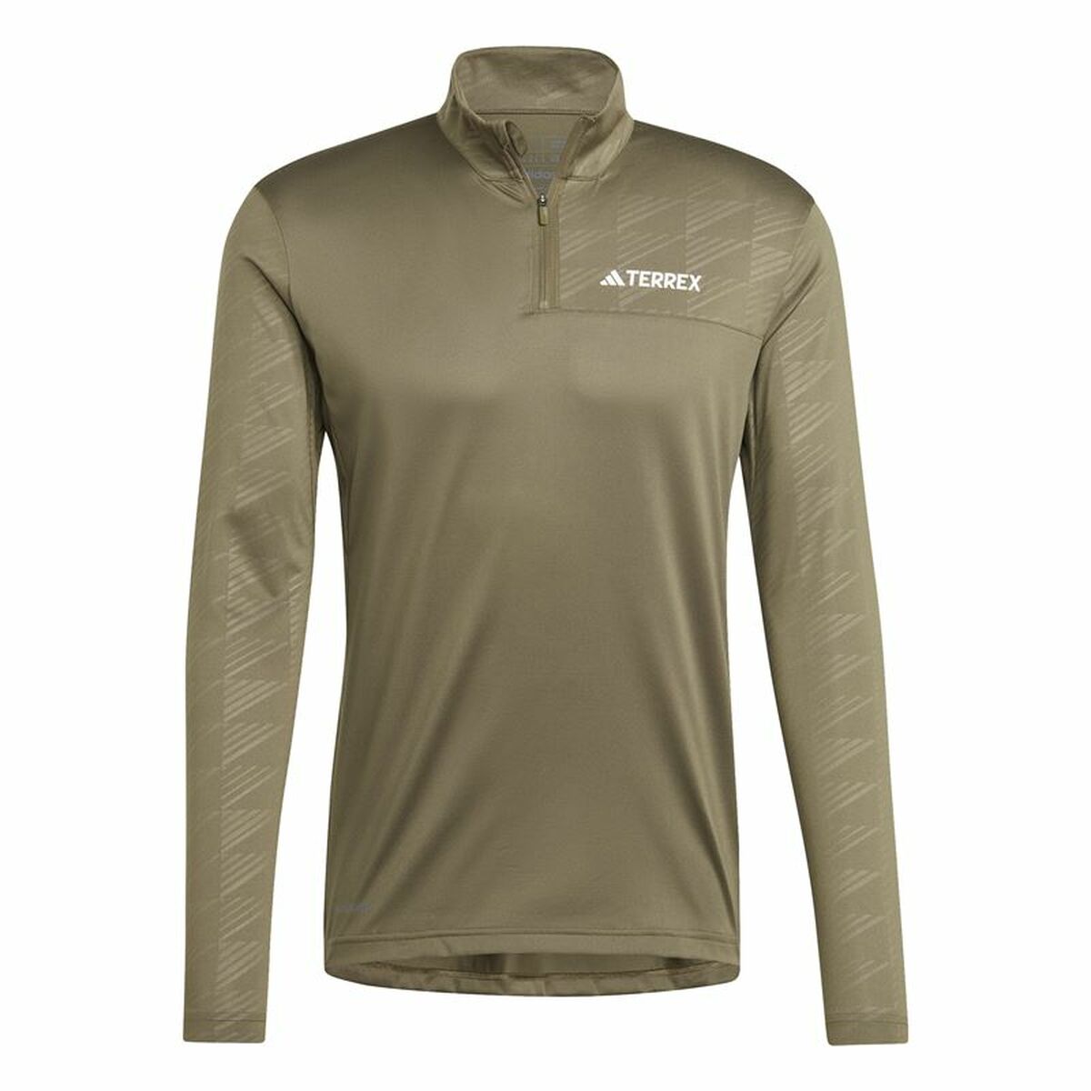 Sweat sans capuche homme Adidas Mt Half Zi Ls Marron