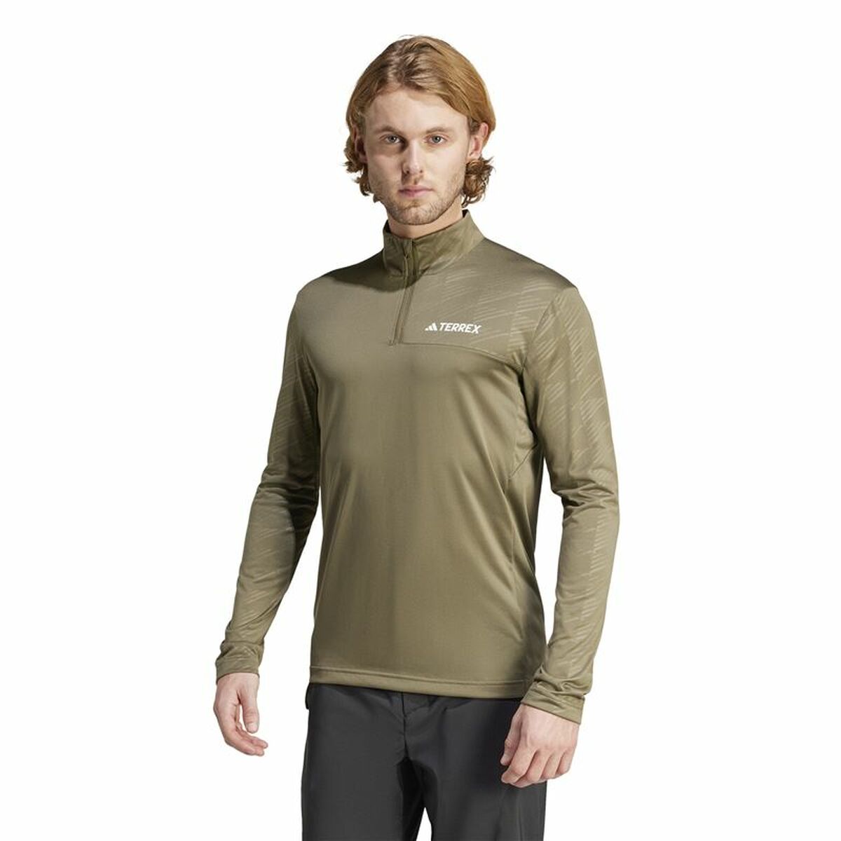 Image secondaire de Sweat sans capuche homme Adidas Mt Half Zi Ls Marron