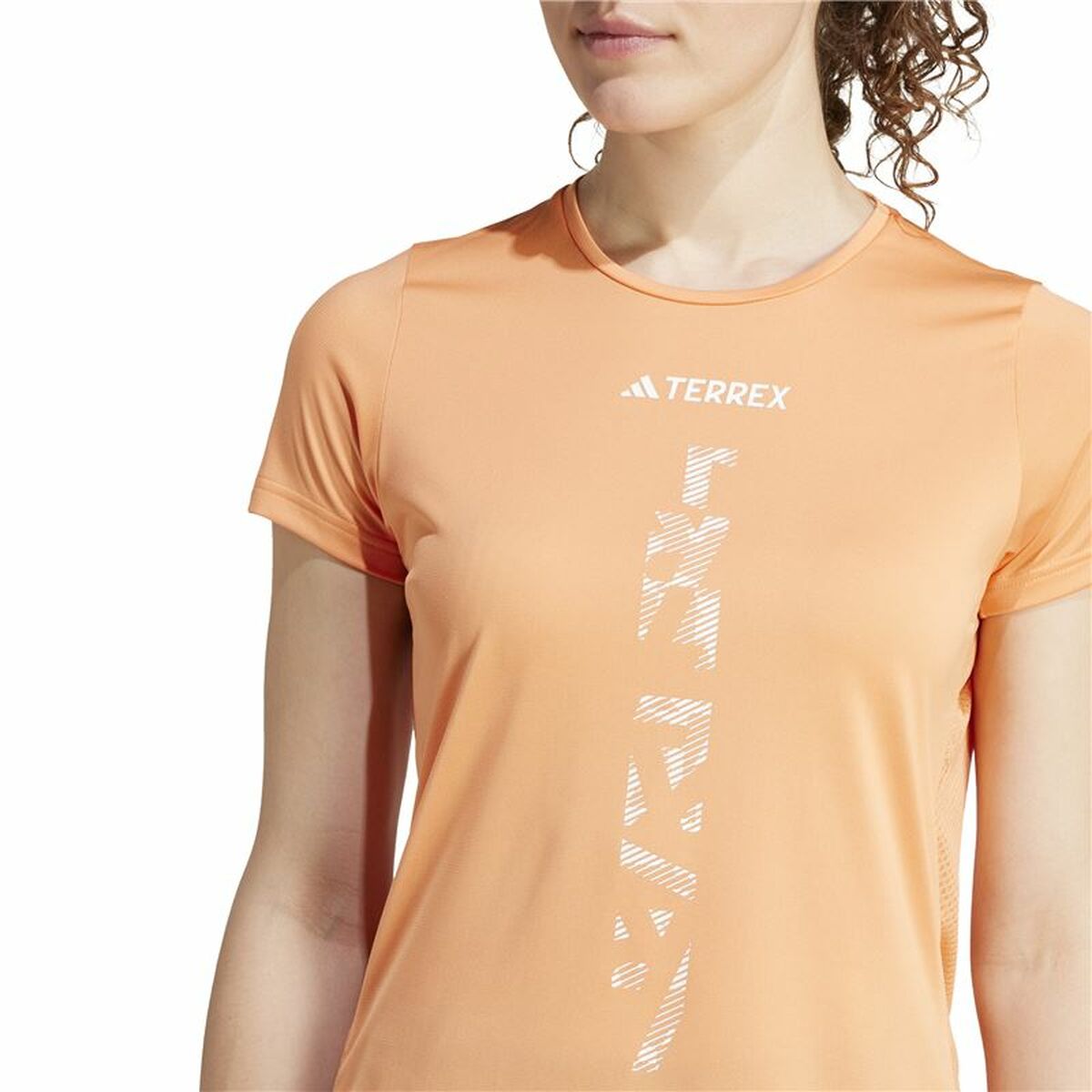 Dames-T-Shirt met Korte Mouwen Adidas Agravic Shirt Oranje