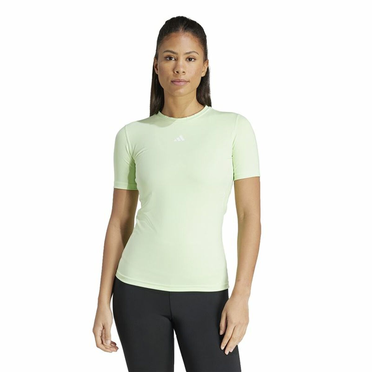 Image secondaire de T-shirt à manches courtes femme Adidas Essentials Techfit Train Vert citron Vert clair