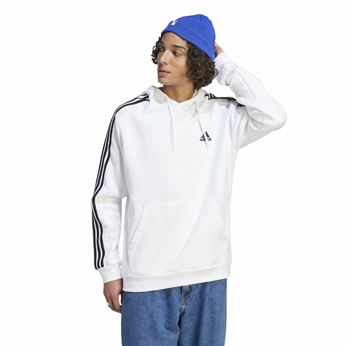 Image secondaire de Sweat à capuche homme Adidas 3S Fl Hd Blanc XL