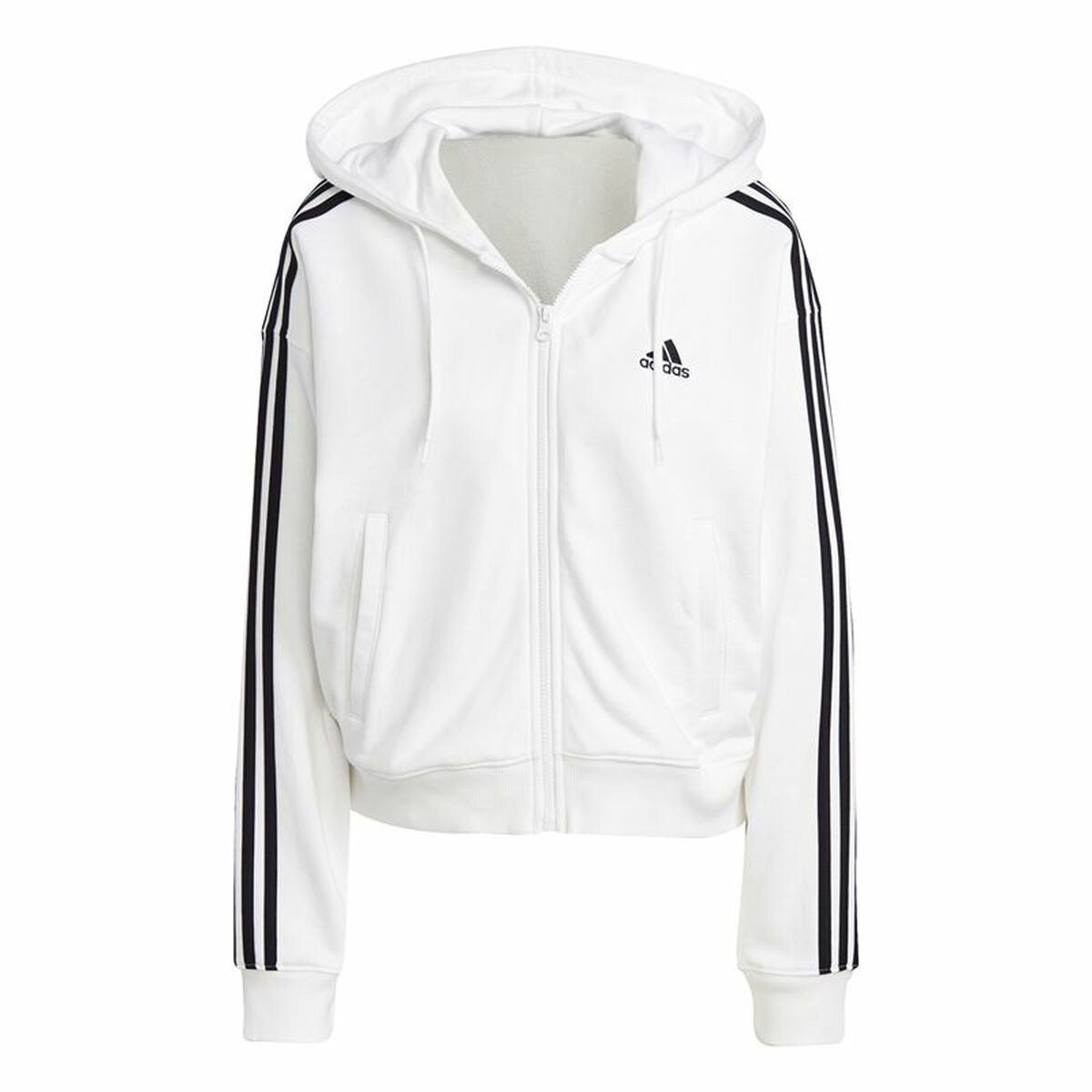 Sweat à capuche femme Adidas 3S Ft Fz S Blanc