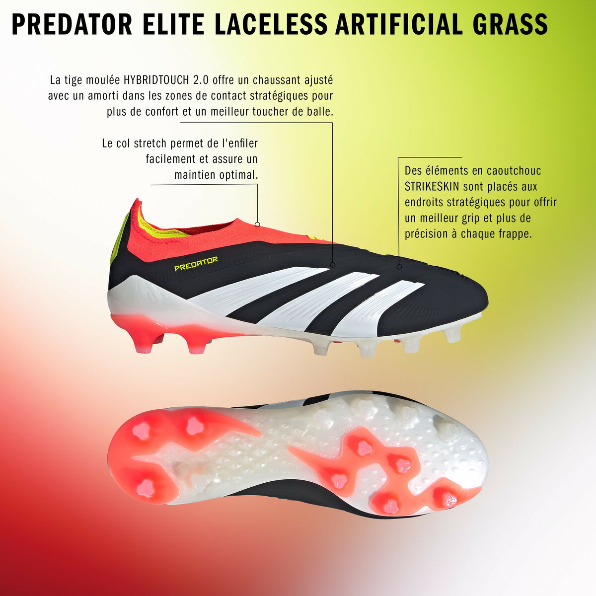 Image secondaire de Chaussures de Football pour Adultes Adidas Predator Elite 24+ Ag Noir