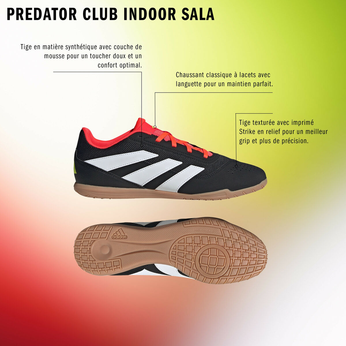 Image secondaire de Chaussures de Futsal pour Adultes Adidas Sala Predator Club In Noir