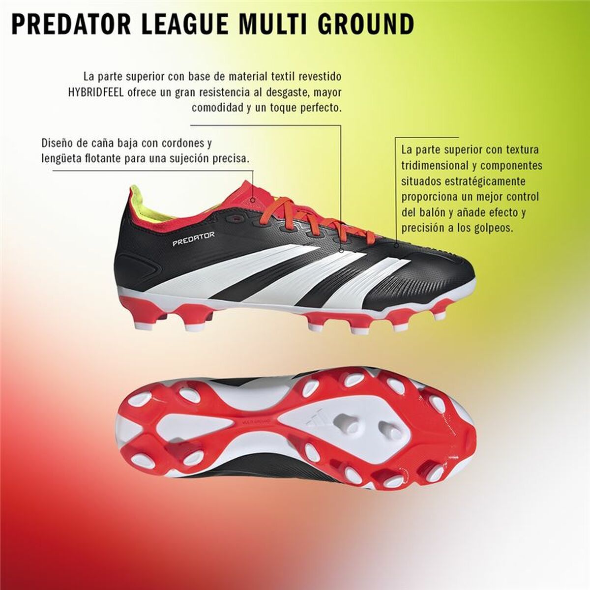 Image secondaire de Chaussures de Football pour Adultes Adidas Predator League Mg Noir