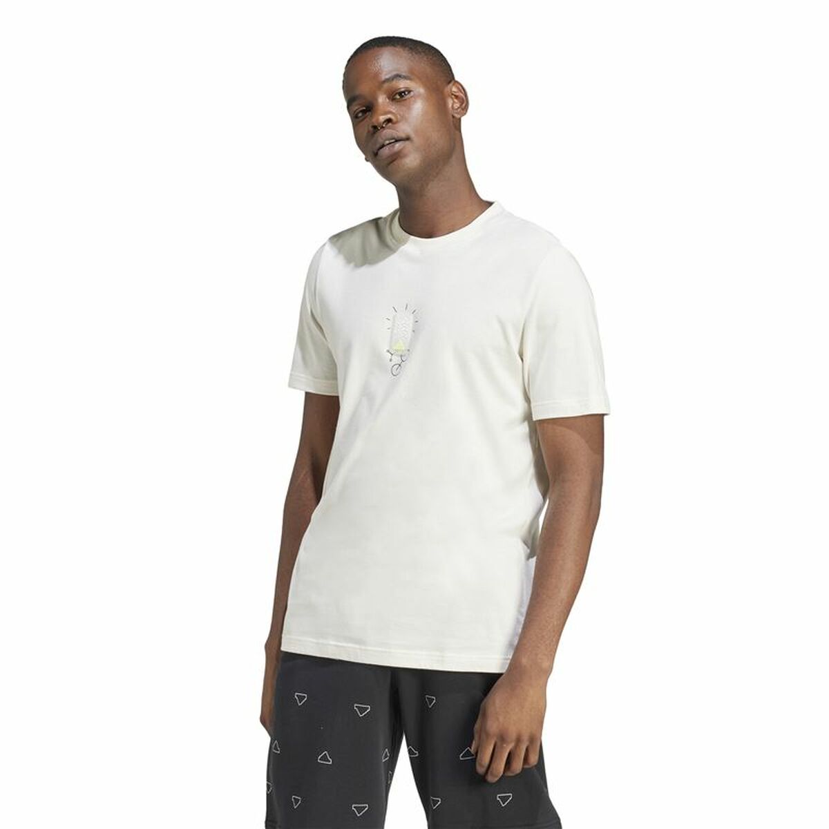 Image secondaire de T-shirt à manches courtes homme Adidas Molded Linear Blanc Naturel
