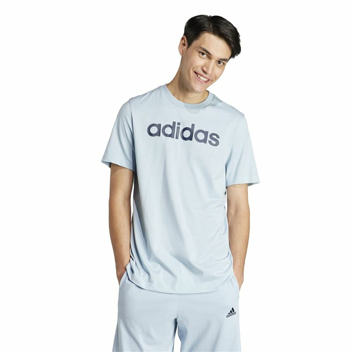 Image secondaire de T-shirt à manches courtes homme Adidas Lin Sj Bleu clair