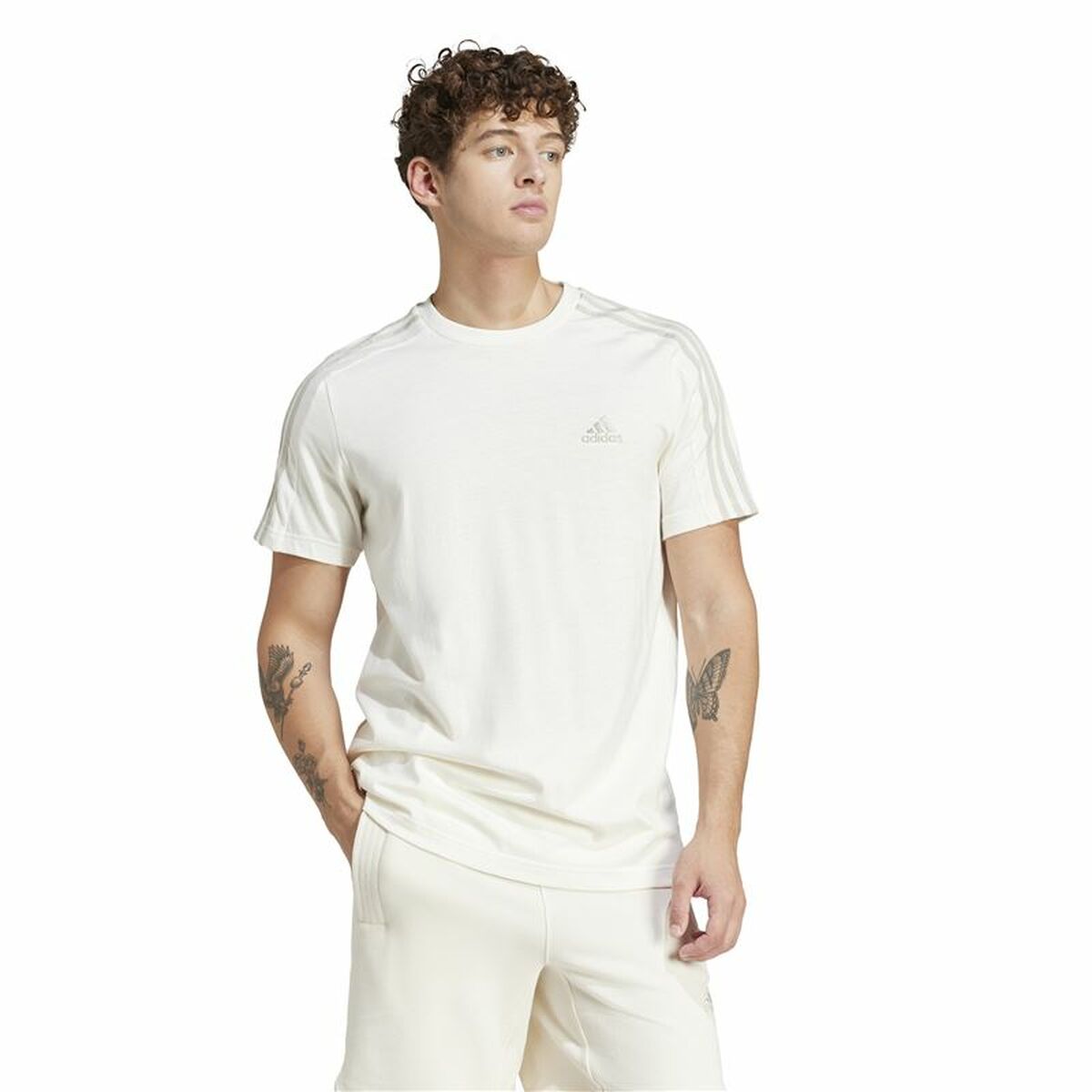 Image secondaire de T-shirt à manches courtes homme Adidas Essentials 3 Bandas Blanc L