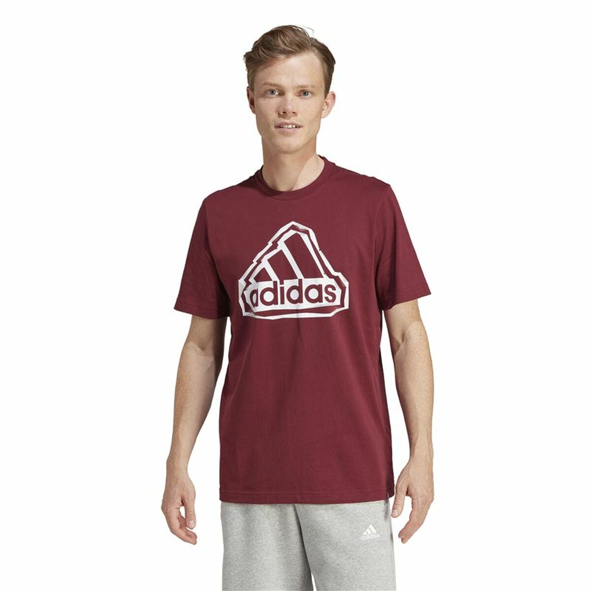Image secondaire de T-shirt à manches courtes homme Adidas Fld Bos Marron Bordeaux