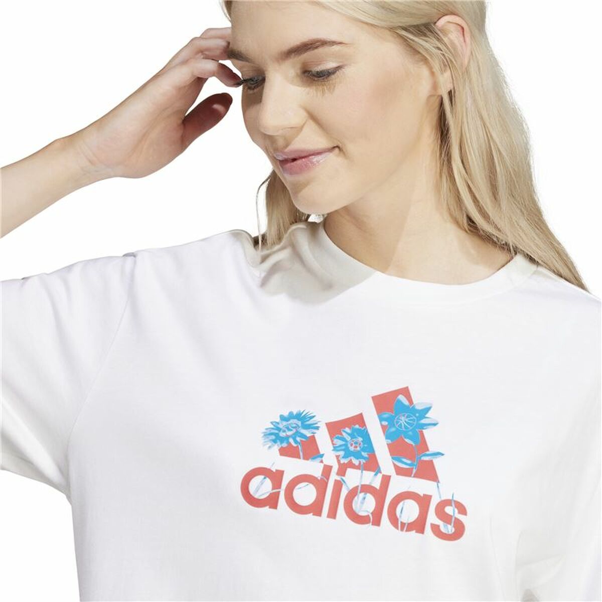 Dames-T-Shirt met Korte Mouwen Adidas Flower Badge of Sports Gt
