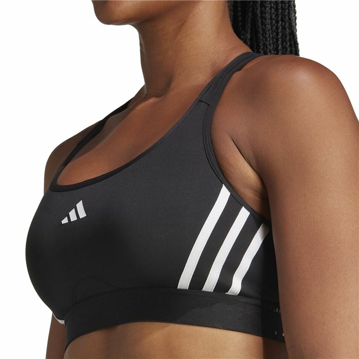 Sportbeha Adidas Essentials Powereact Mid Zwart