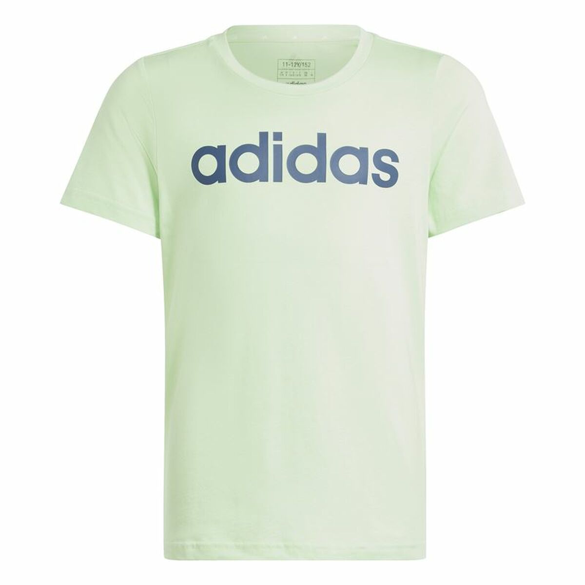 T-Shirt met Korte Mouwen voor kinderen Adidas G Lin Lichtgroen
