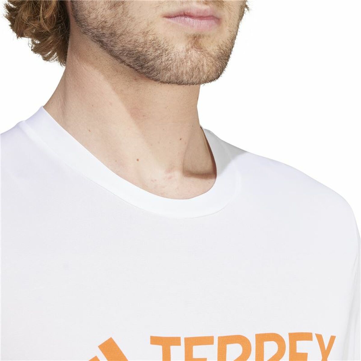 Menâs Short Sleeve T-Shirt Adidas Mt Log Tech White