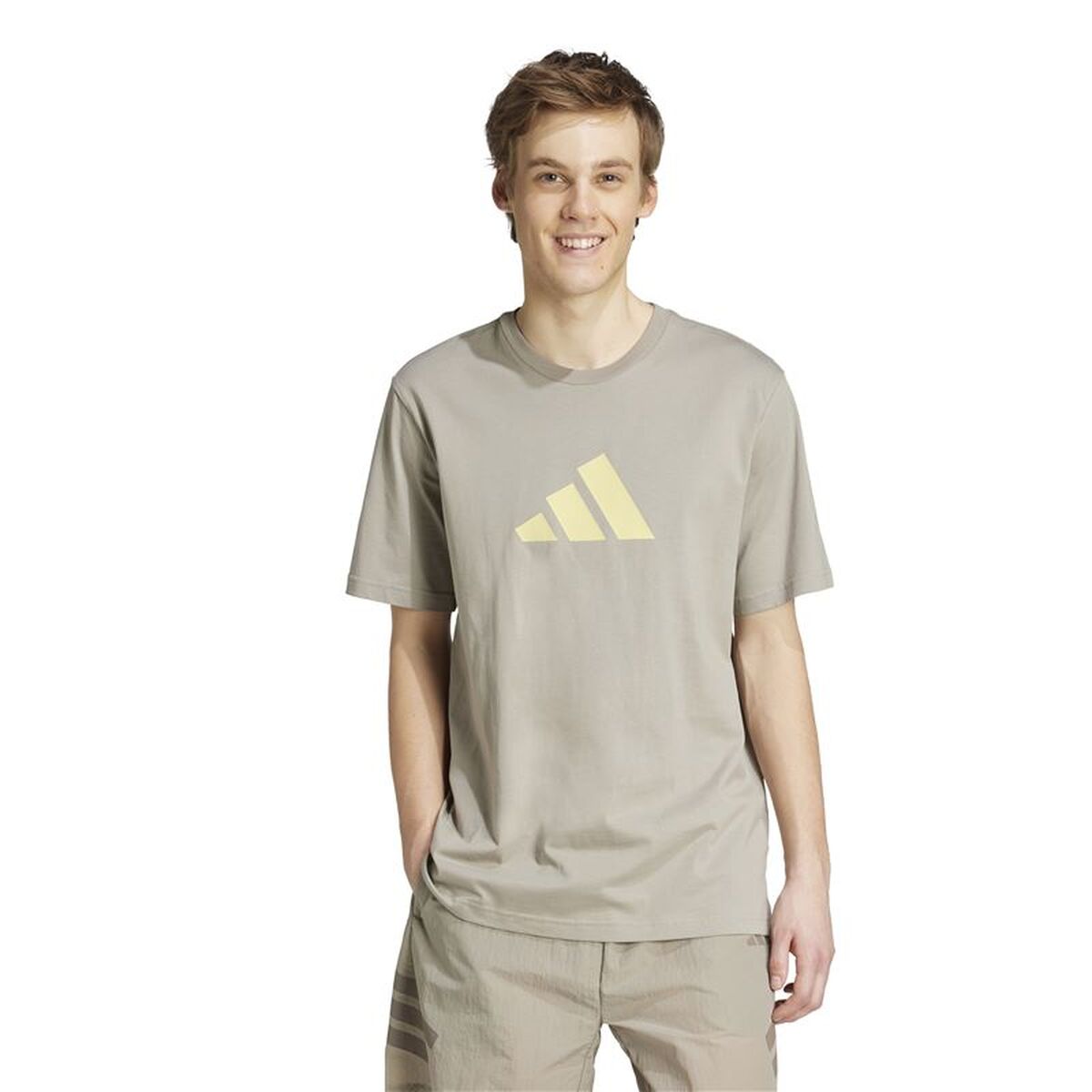 Heren-T-Shirt met Korte Mouwen Adidas Future Icons 3stripes Beige Lichtbruin