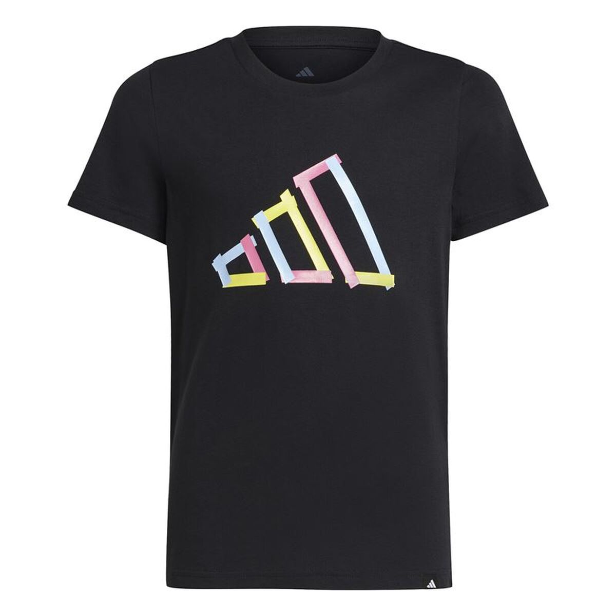 T-Shirt met Korte Mouwen voor kinderen Adidas Zwart