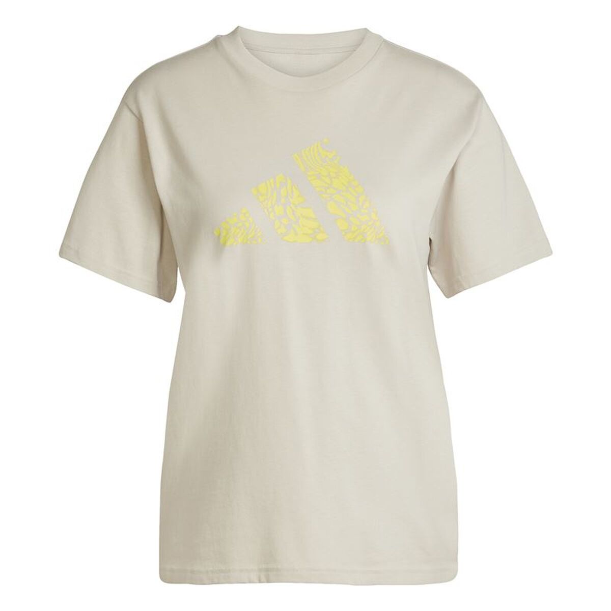 Dames-T-Shirt met Korte Mouwen Adidas Beige
