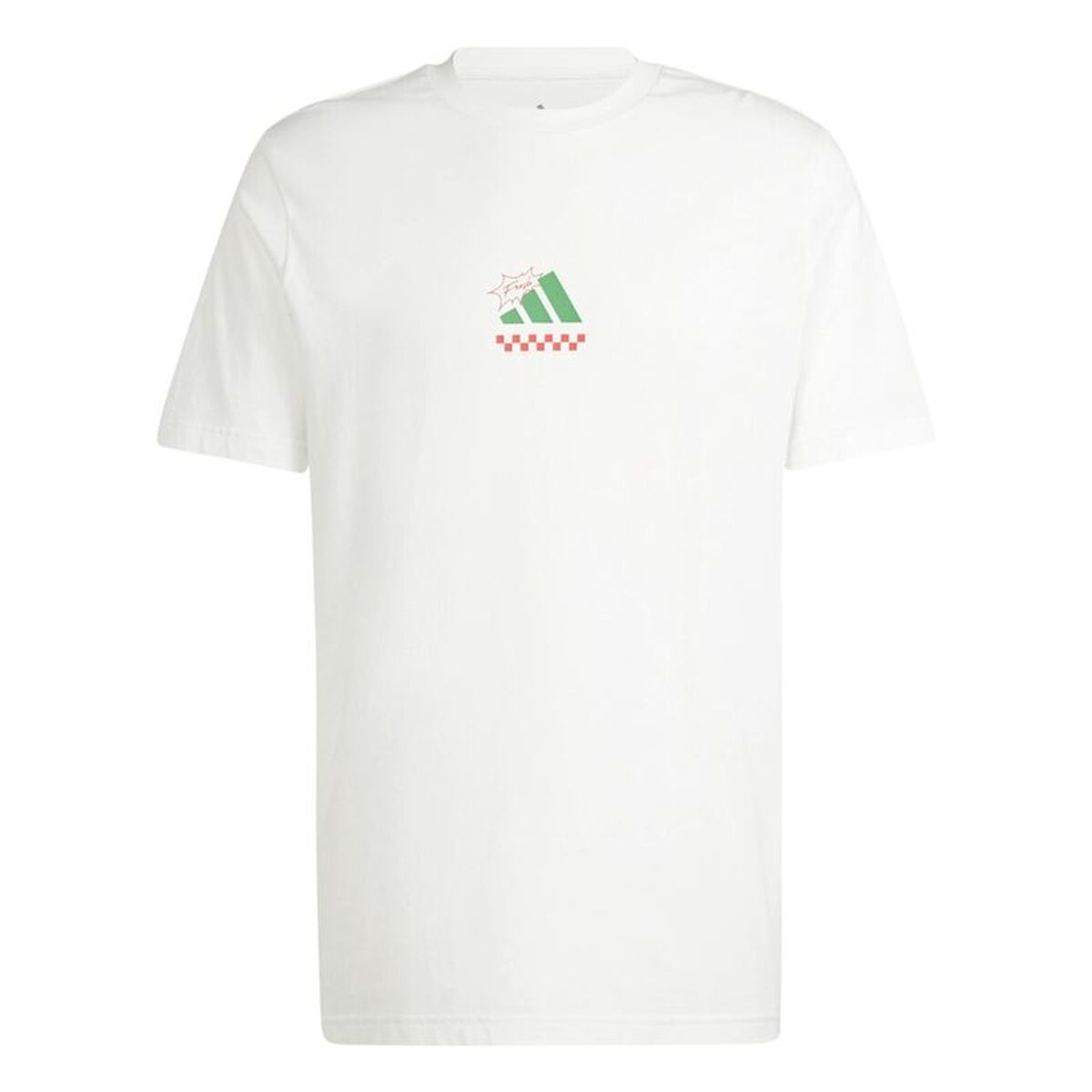 Heren-T-Shirt met Korte Mouwen Adidas Pizza Wit