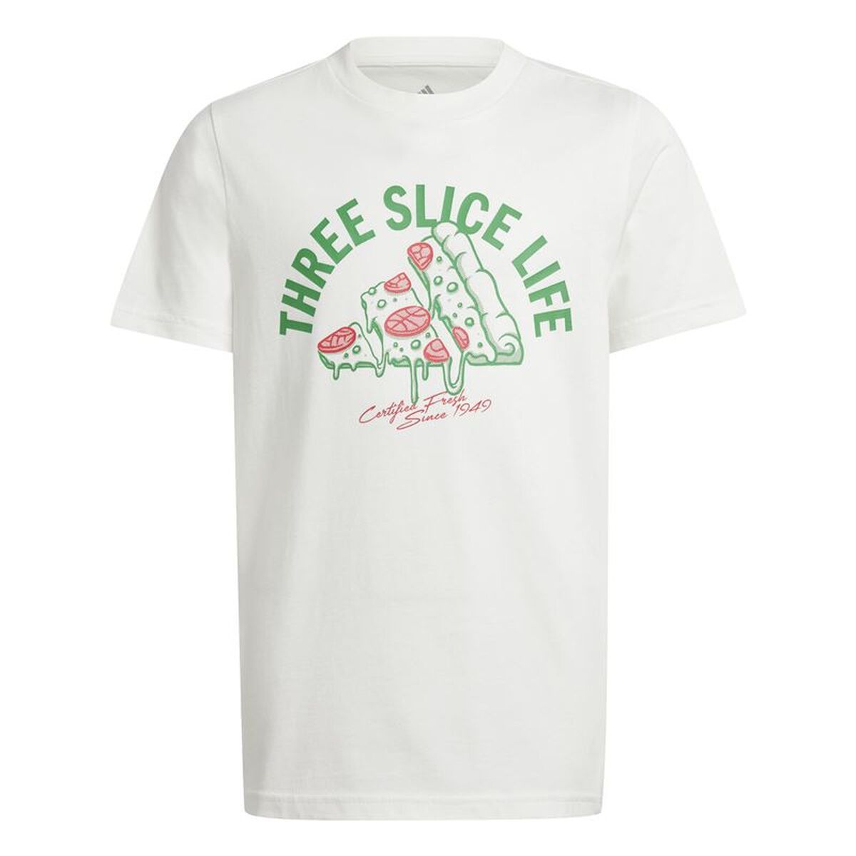 T-Shirt met Korte Mouwen voor kinderen Adidas Pizza Wit