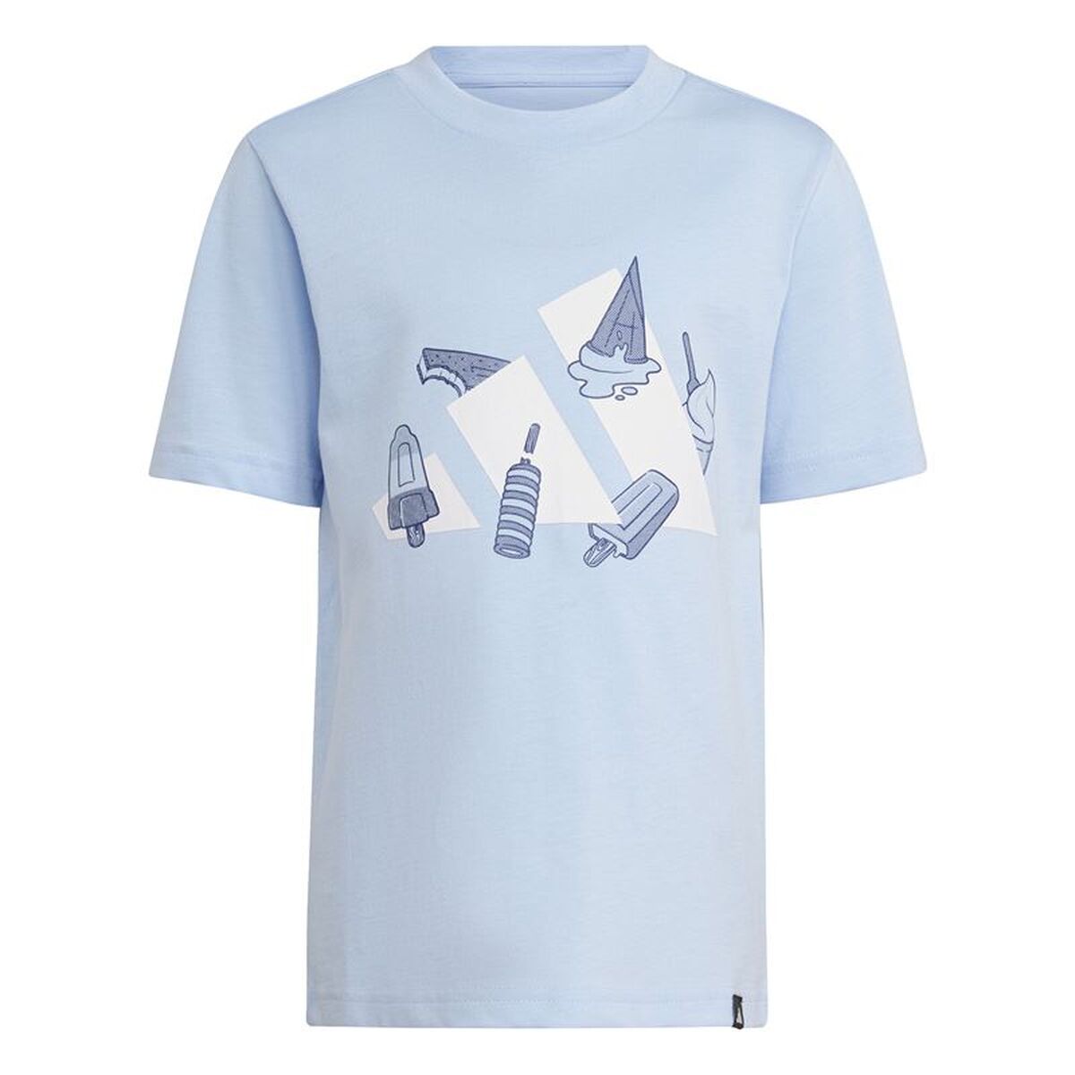 T-Shirt met Korte Mouwen voor kinderen Adidas Lk Ice Blauw Hemelsblauw