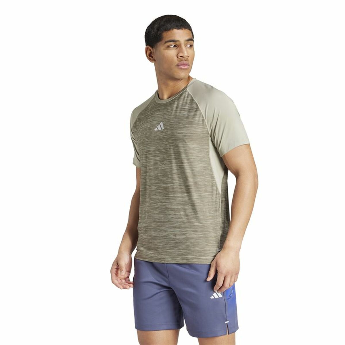 Image secondaire de T-shirt à manches courtes homme Adidas Gym+ 3 Bandas Marron