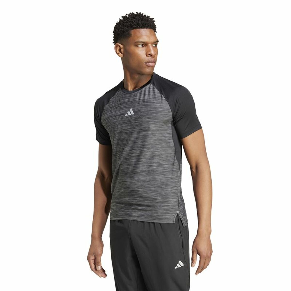 Image secondaire de T-shirt à manches courtes homme Adidas Gym+ Training Noir Gris