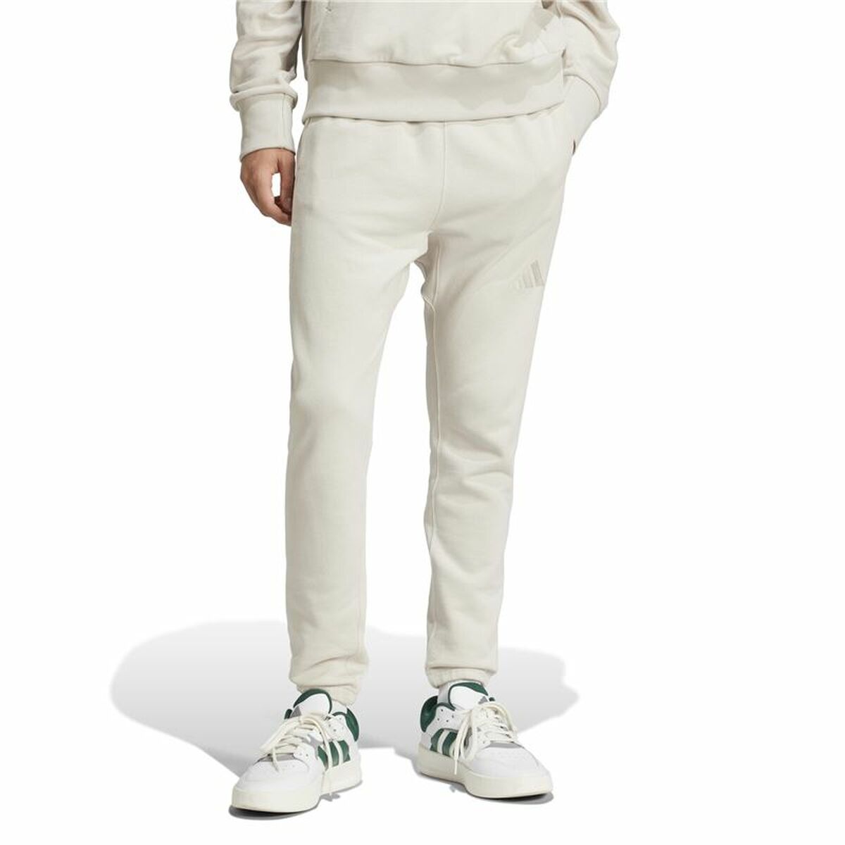 Image secondaire de Pantalon de sport long Adidas All Szn French Terry Regular Tapered Blanc Beige Homme