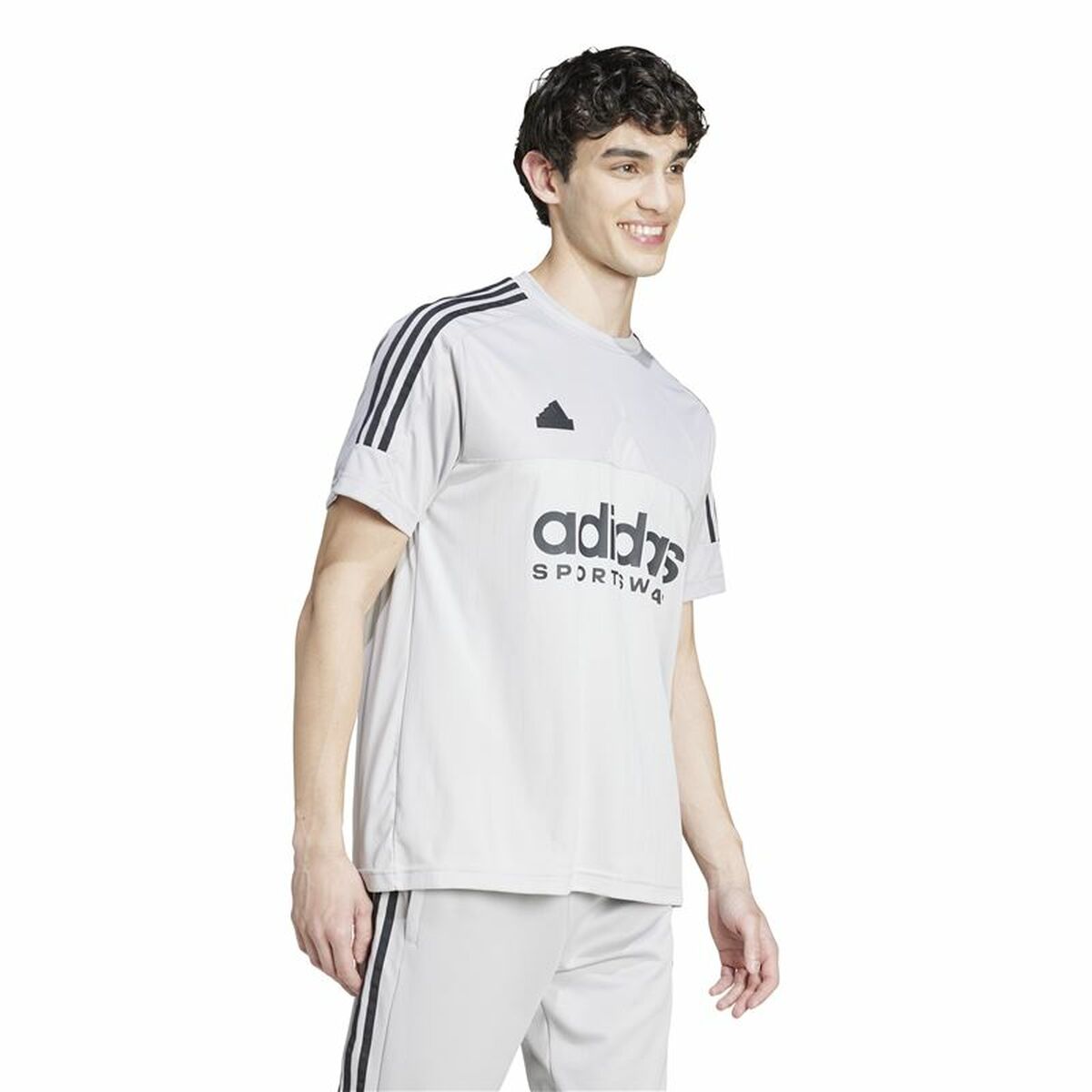 Heren-T-Shirt met Korte Mouwen Adidas Tiro Grijs