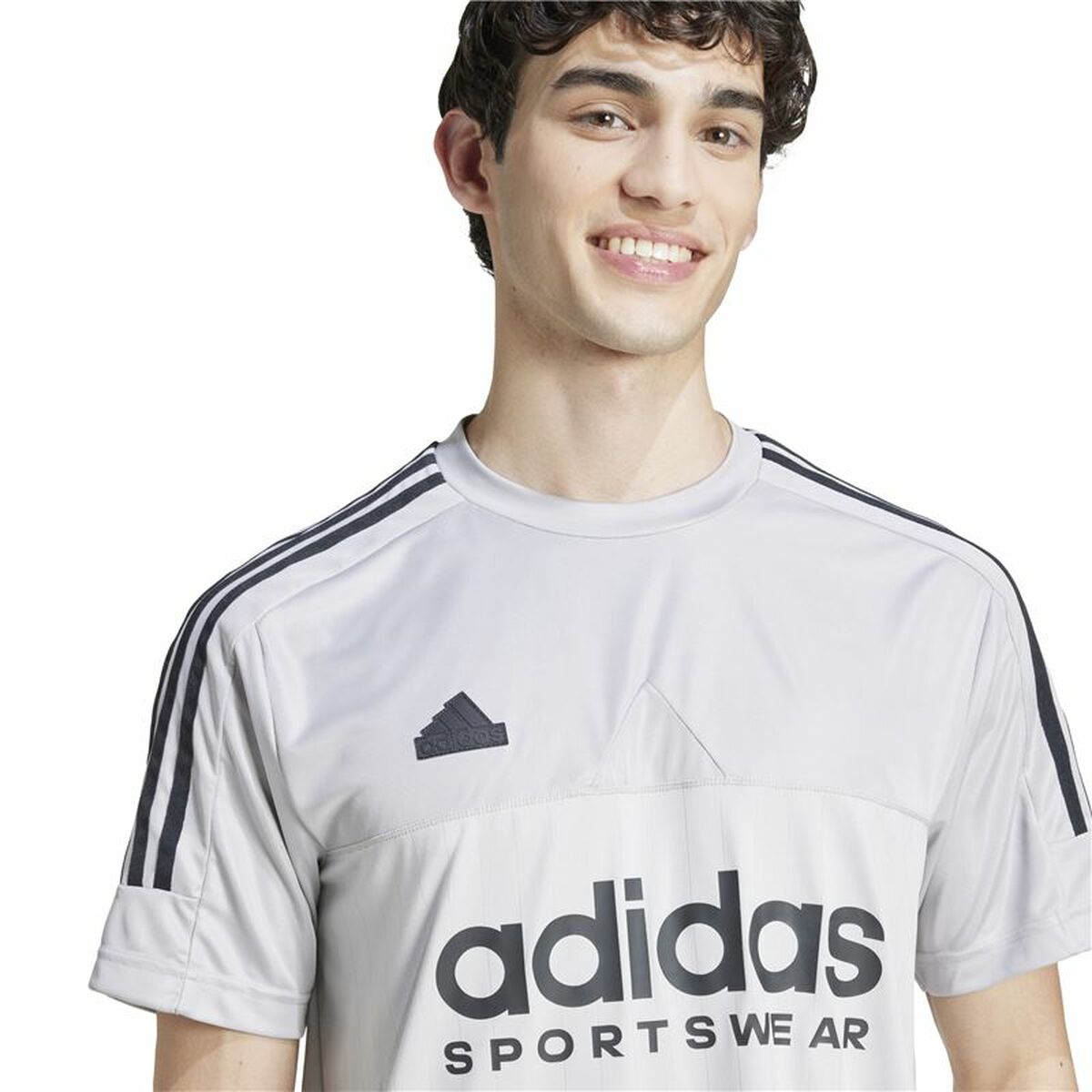 Heren-T-Shirt met Korte Mouwen Adidas Tiro Grijs