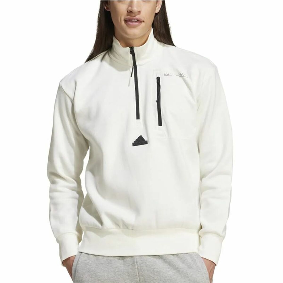 Image secondaire de Sweat sans capuche homme Adidas City Es e Fleece Half-Zip Blanc XXL