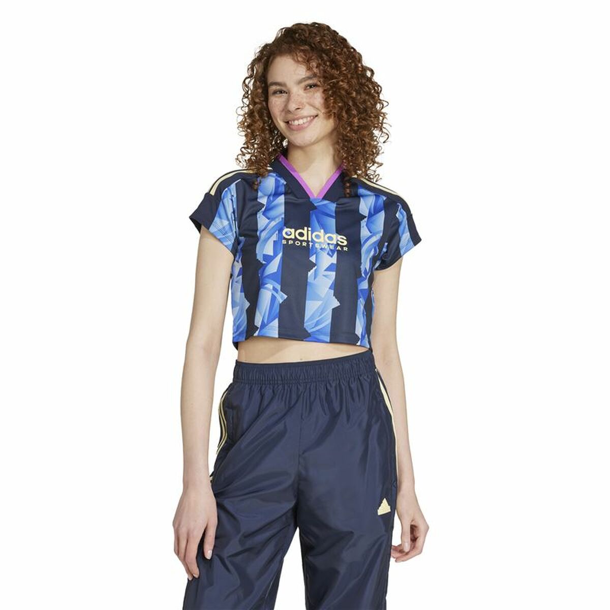 Image secondaire de T-shirt à manches courtes femme Adidas Tiro Cut Bleu