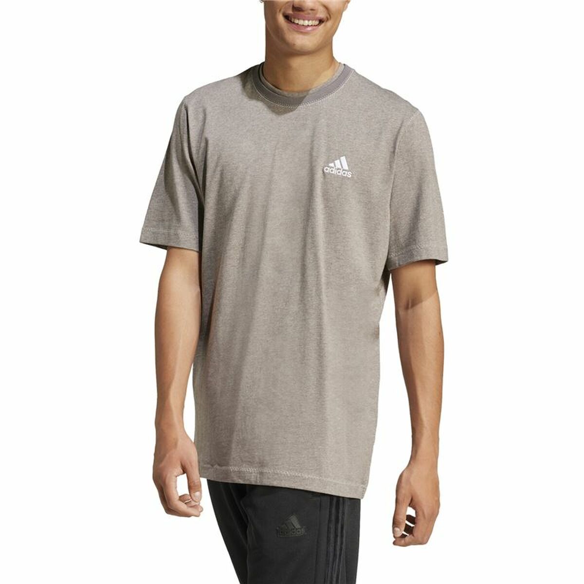 Image secondaire de T-shirt à manches courtes homme Adidas Seasonal Essentials Marron Gris clair