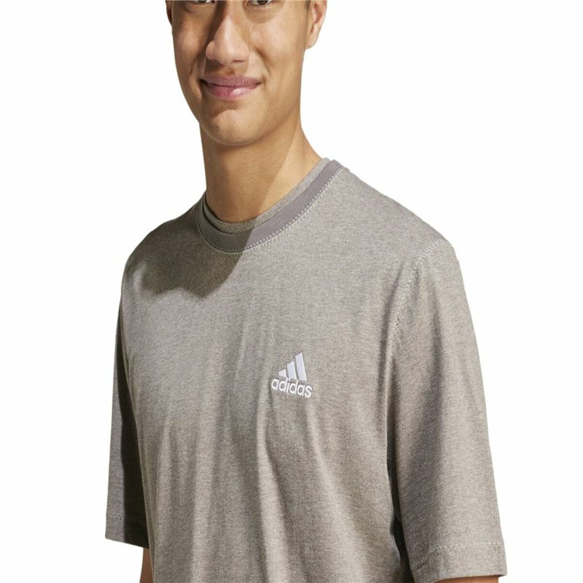 Heren-T-Shirt met Korte Mouwen Adidas Seasonal Essentials Bruin Lichtgrijs