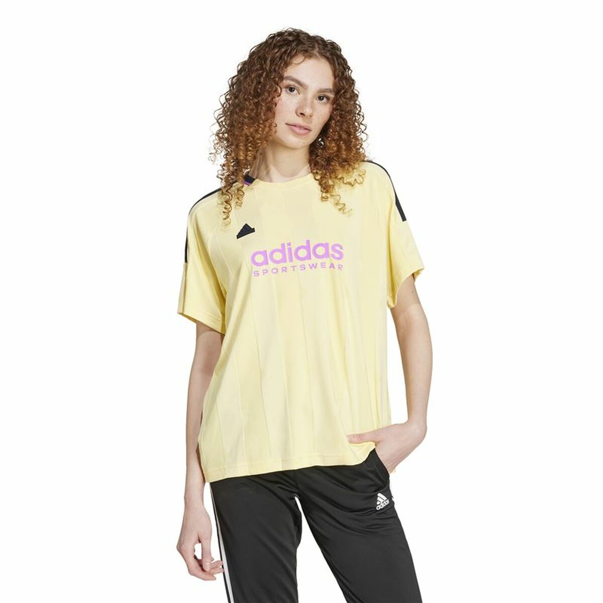 Image secondaire de T-shirt à manches courtes homme Adidas Tiro Cut 3 Bandas Jacquard Boyfriend Beige