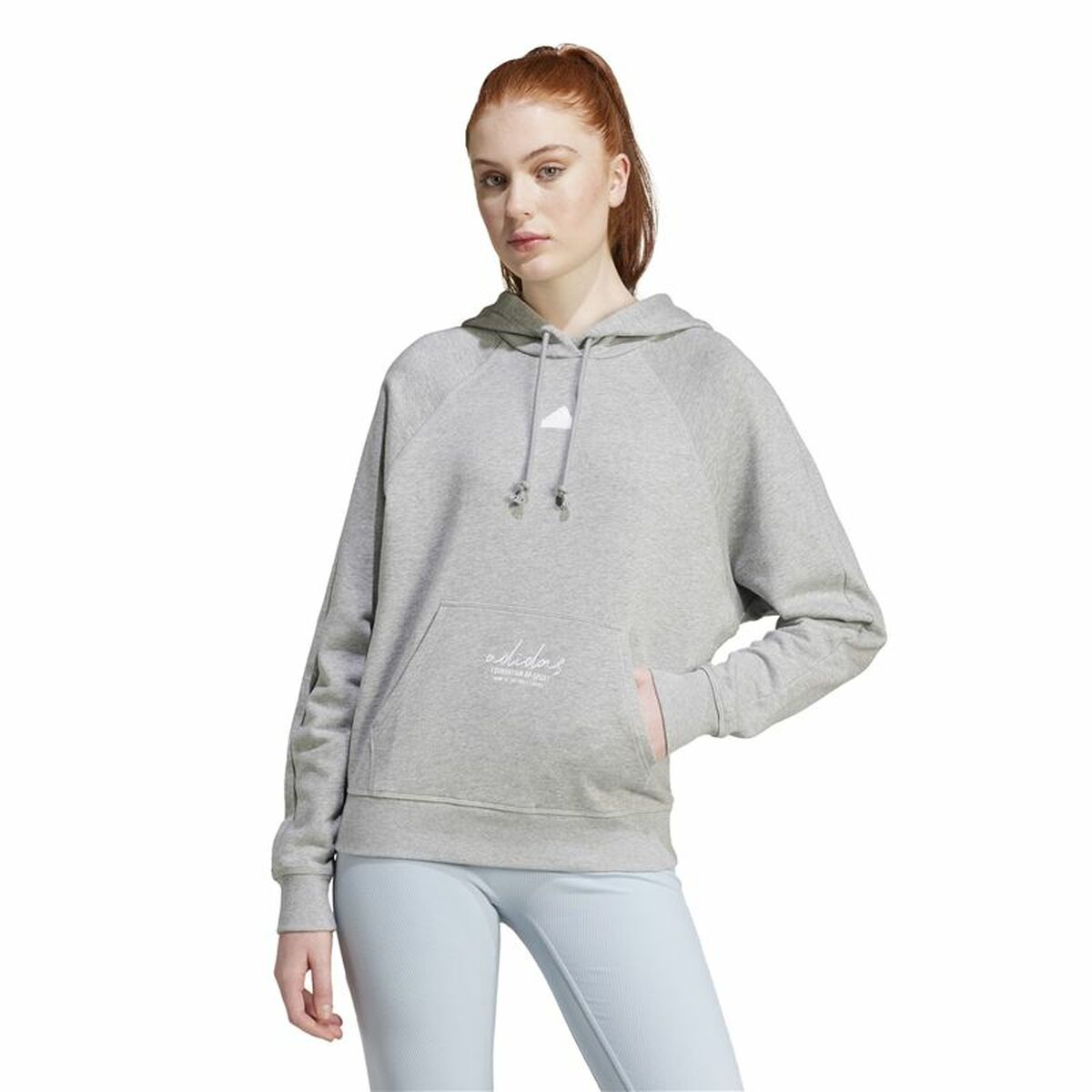 Image secondaire de Sweat à capuche homme Adidas Signature Graphic Embroidery French Gris