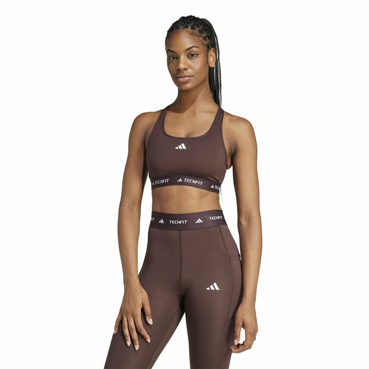 Sportbeha Adidas Techfit Medium Bruin