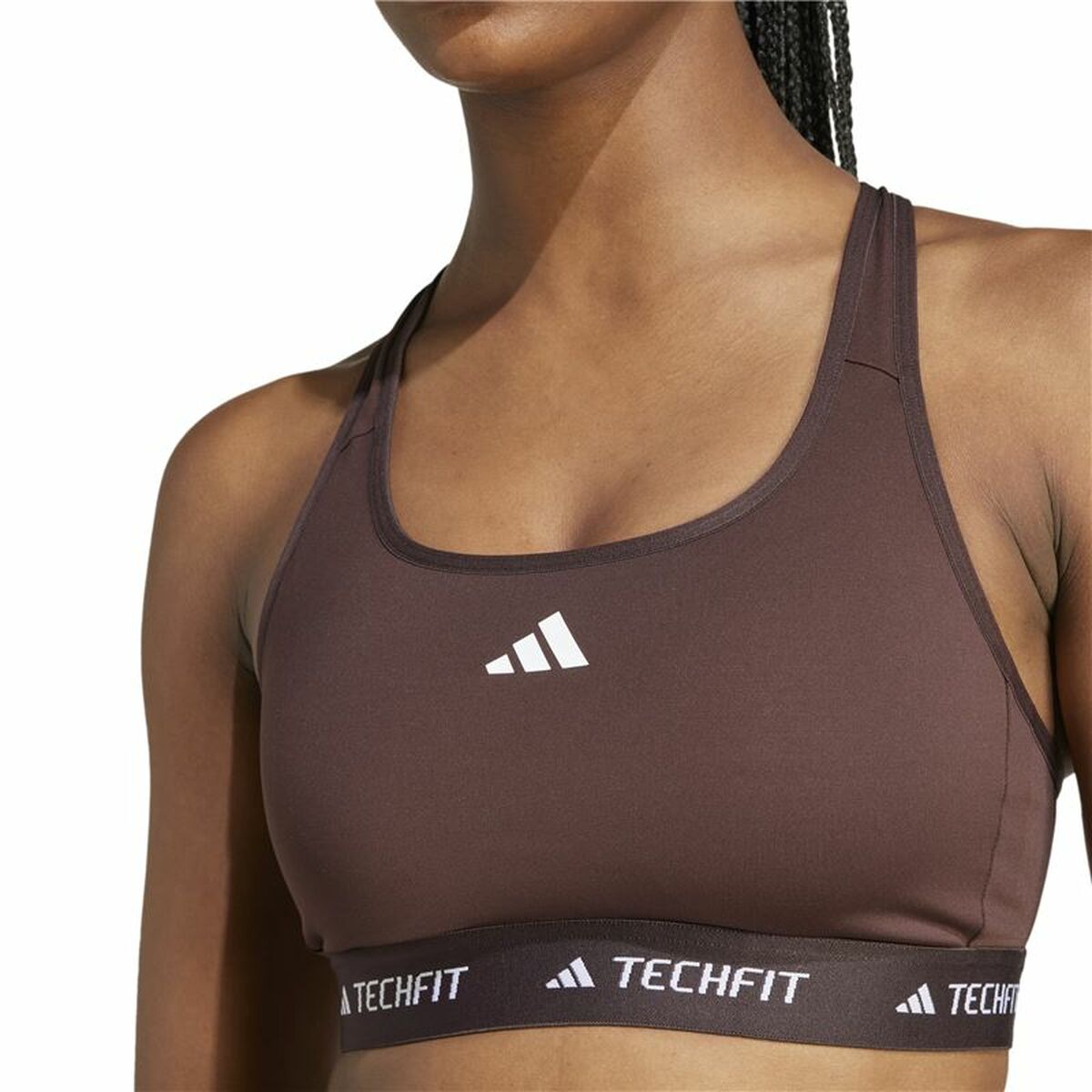Sportbeha Adidas Techfit Medium Bruin