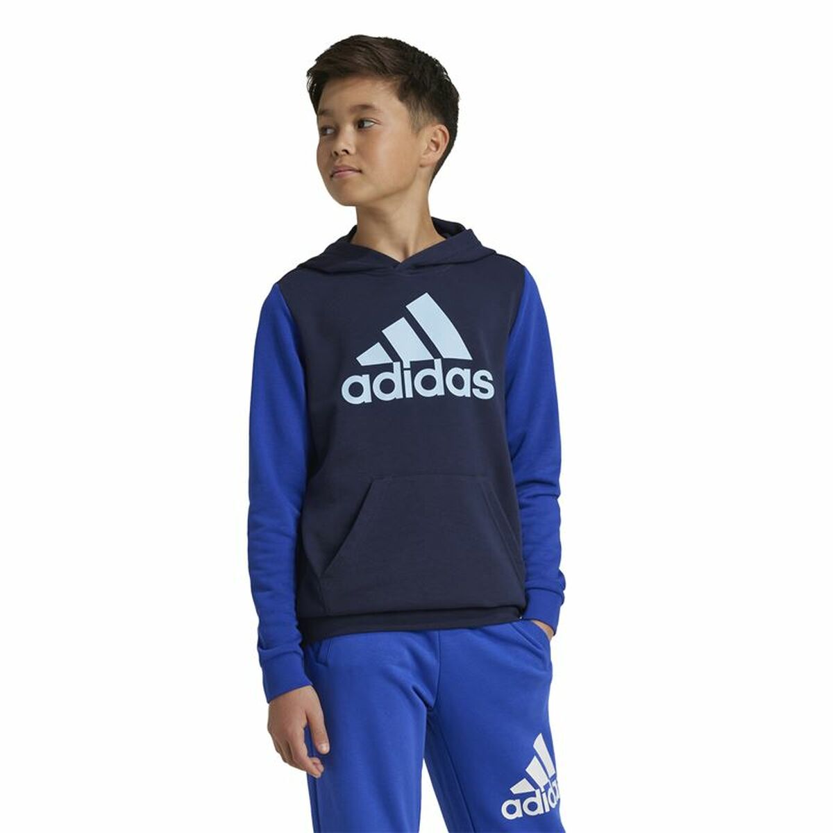 Image secondaire de Sweat à capuche enfant Adidas Essentials Big Logo Colorblock Bleu
