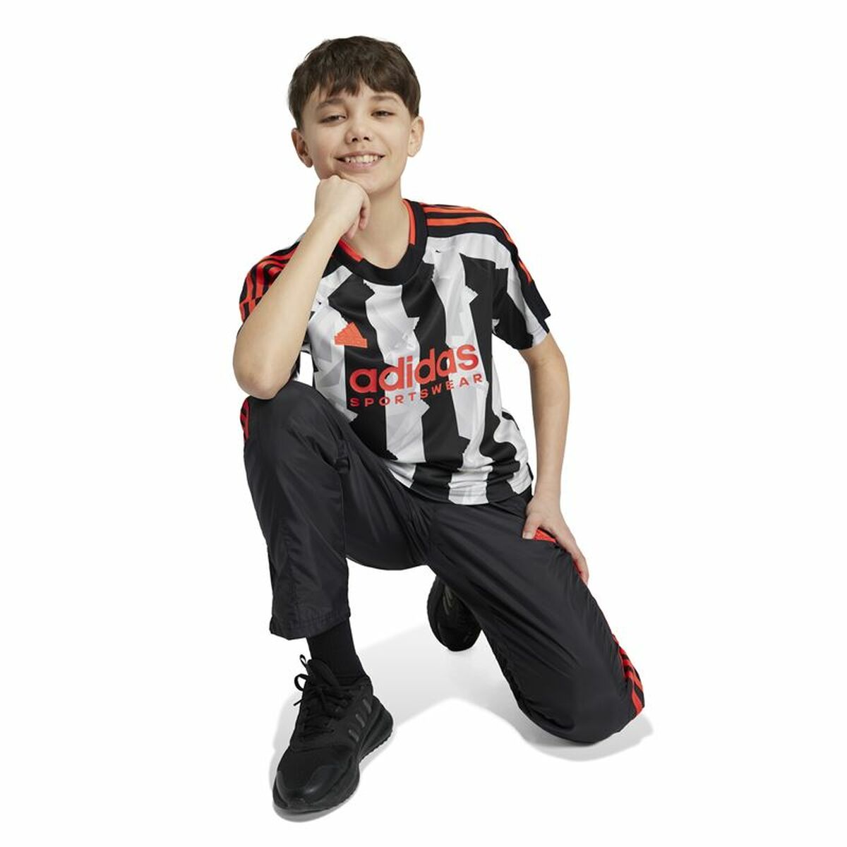 Image secondaire de T-shirt à manches courtes enfant Adidas Tiro Blanc Noir