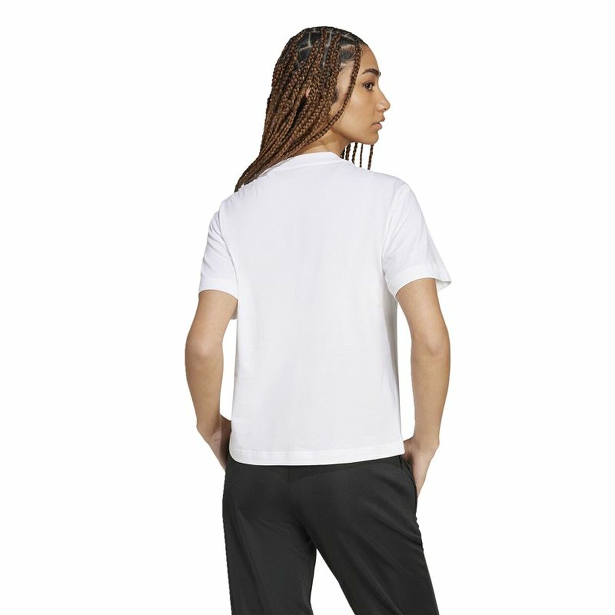 Dames-T-Shirt met Korte Mouwen Adidas Essentials Wit