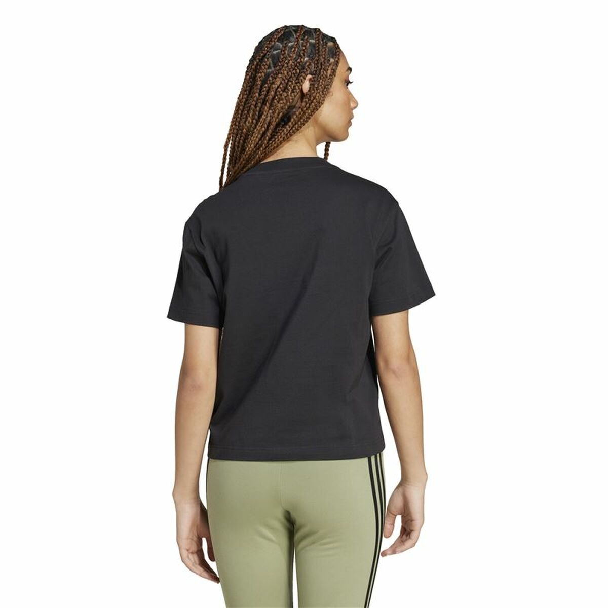 Dames-T-Shirt met Korte Mouwen Adidas Essentials Zwart