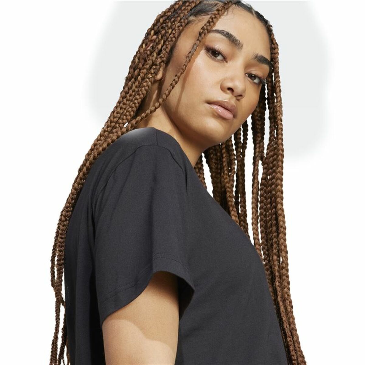 Dames-T-Shirt met Korte Mouwen Adidas Essentials Zwart