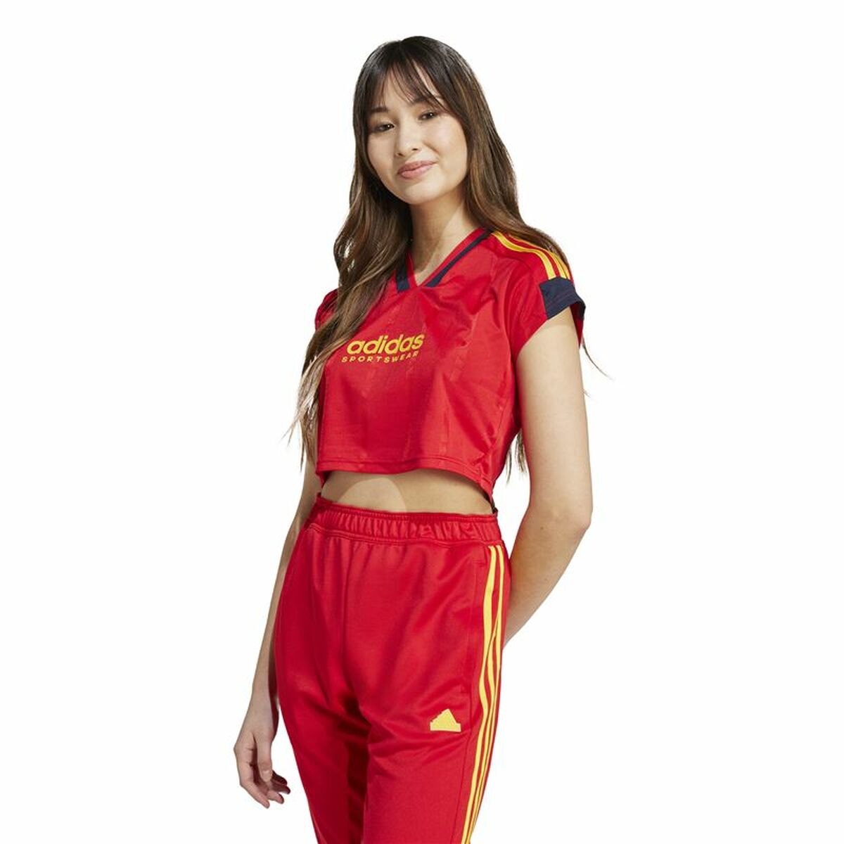 Image secondaire de T-shirt à manches courtes femme Adidas Tiro Cut 3 Rouge