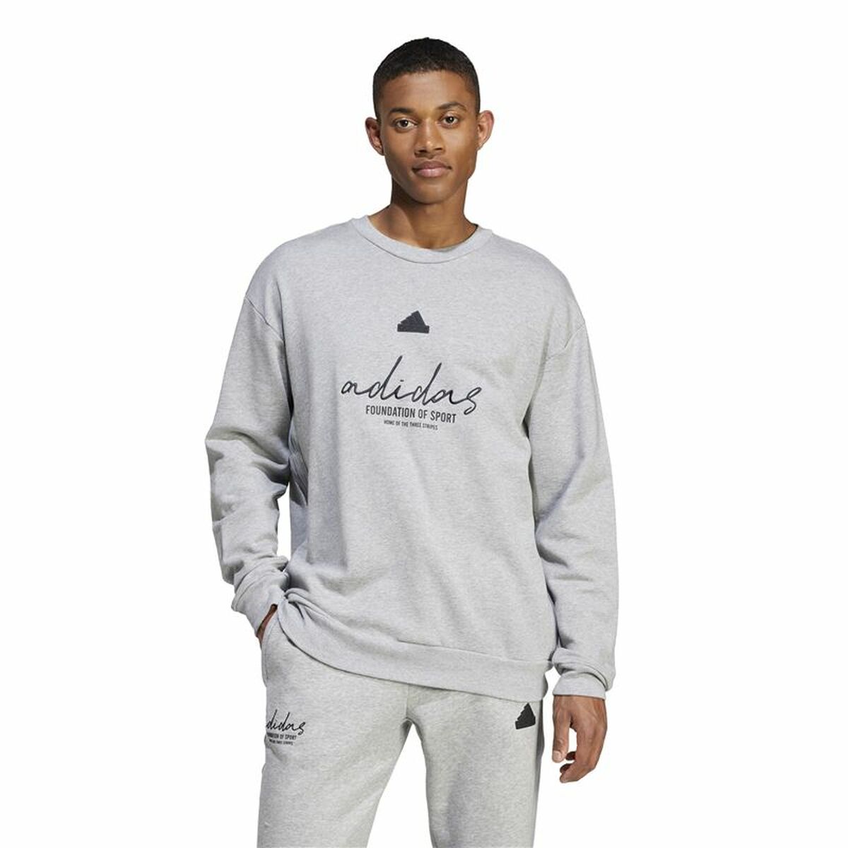 Image secondaire de Sweat sans capuche homme Adidas Brand Love French Terry Gris