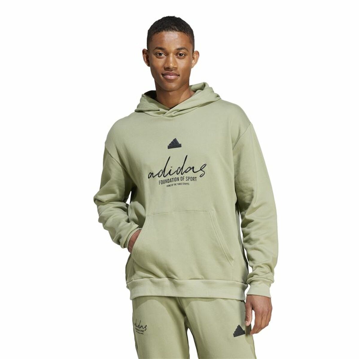 Image secondaire de Sweat à capuche homme Adidas Brand Love French Terry Hoodie Vert Vert clair