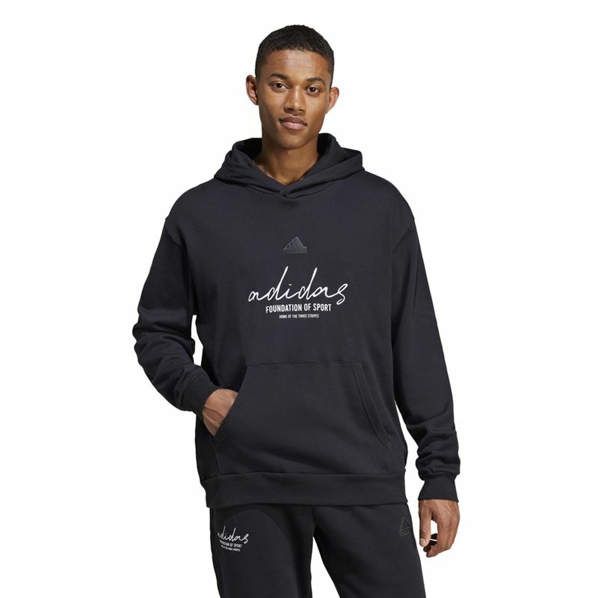 Image secondaire de Sweat à capuche homme Adidas Brand Love French Terry Noir