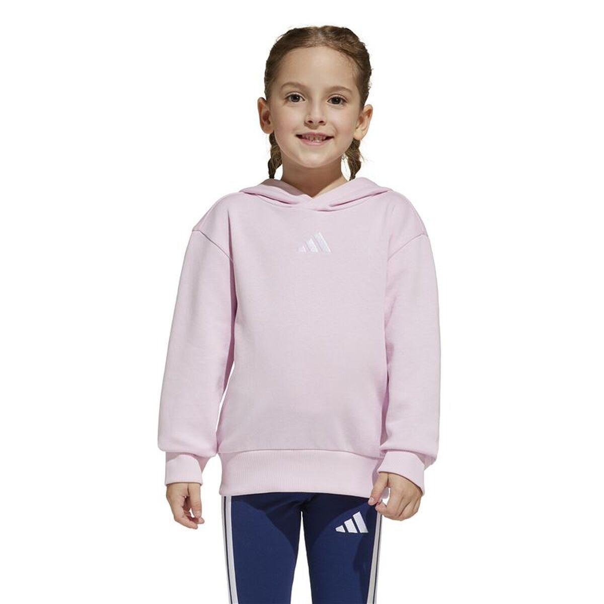 Hooded Sweatshirt for Girls Adidas LK SL FL HD Pink