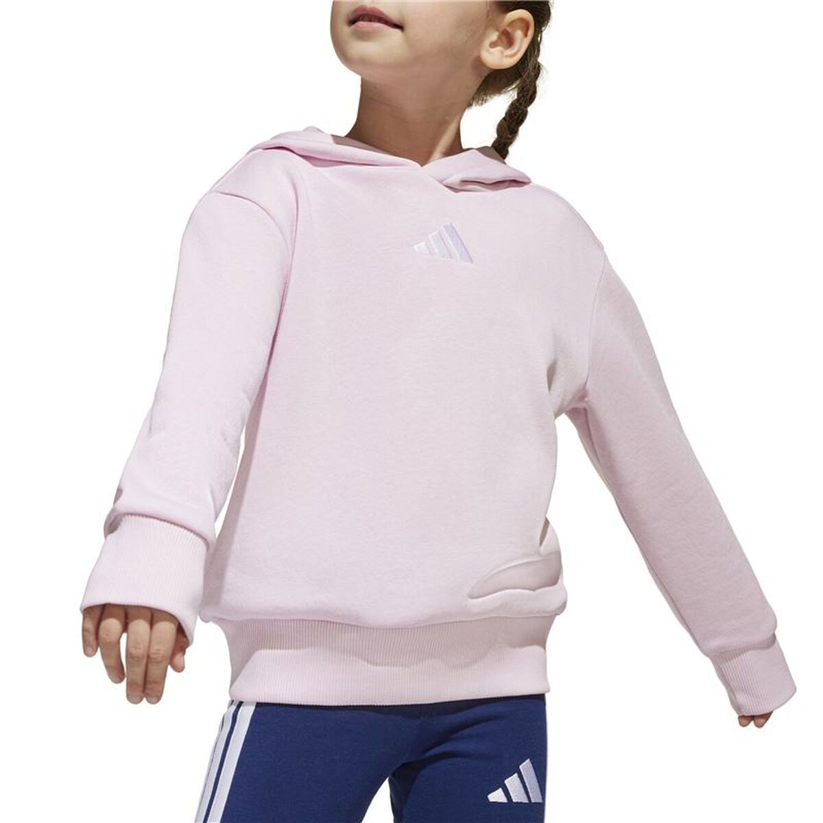 Hooded Sweatshirt for Girls Adidas LK SL FL HD Pink