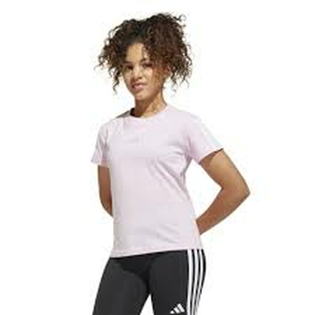 T shirt à manches courtes Enfant Adidas JG 3S TEE 160 JF3678 Rose